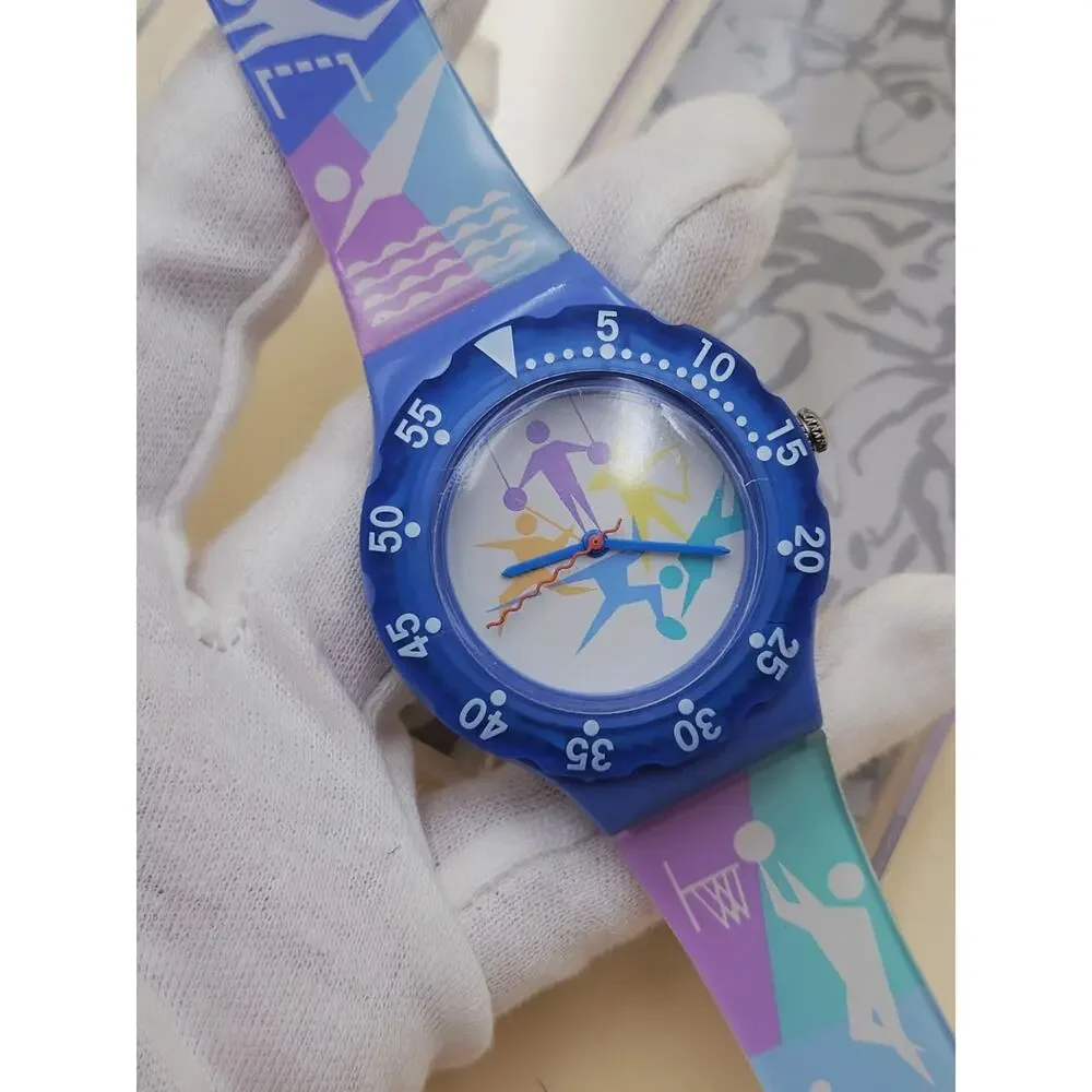 RARE Singapore Airlines Surf Watch Promo Quartz Sports Dial Colorful 90s Works